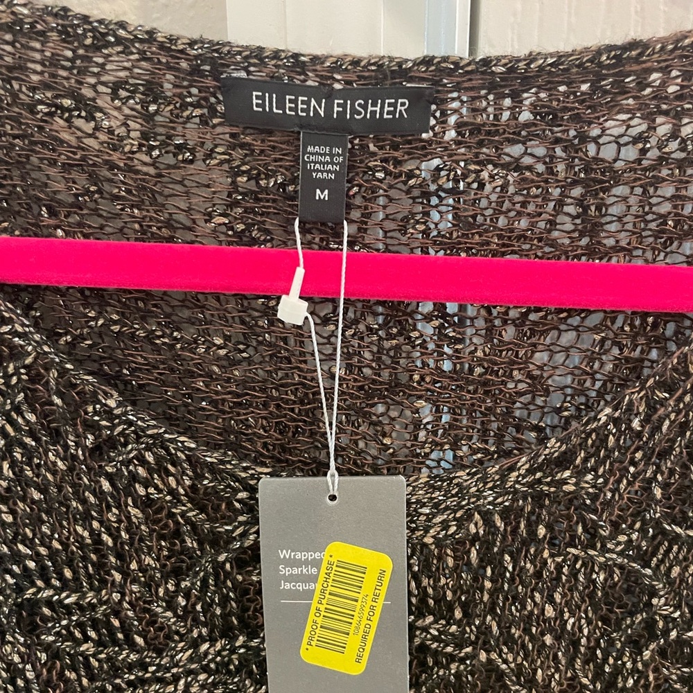 NWT Eileen Fisher Mixed Brown Knit Sweater Size Medium - Picture 2 of 3